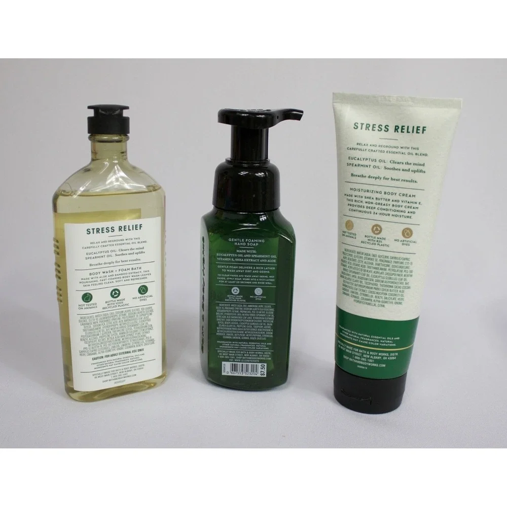 Bath & Body Works Eucalyptus Spearmint Set‎ Body Wash, Body Cream, Soap NEW